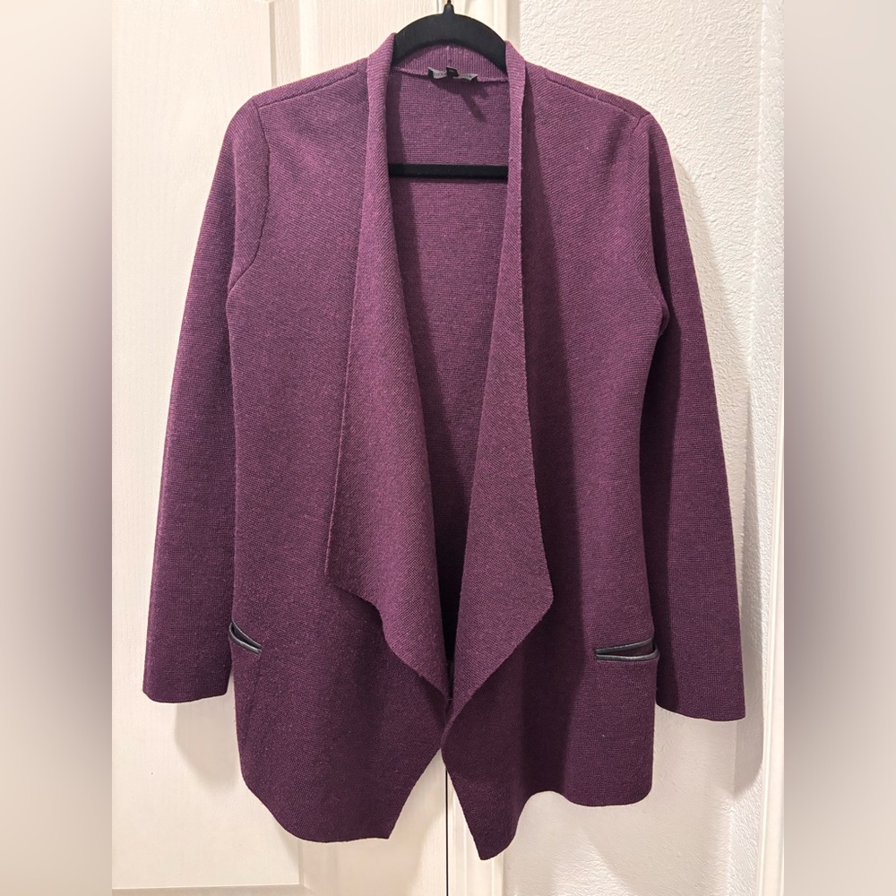 Eileen Fisher Deep Purple Open Cardigan Sz. X- Small - Picture 3 of 10